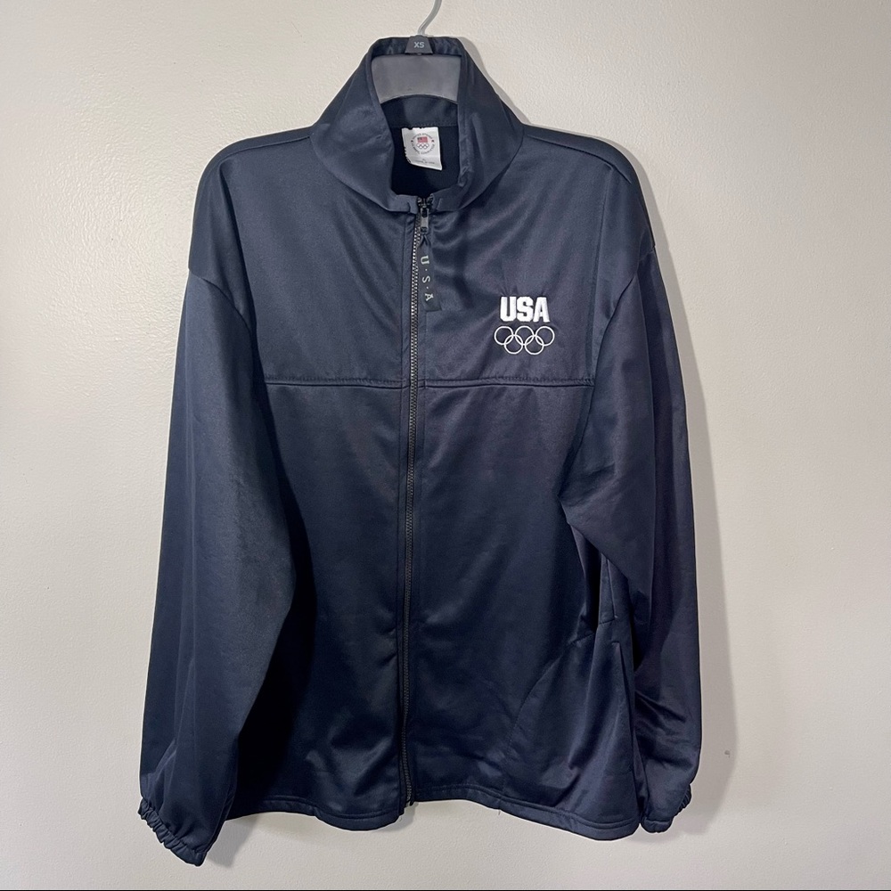 USA Olympic Team Committee Mens XL Soft Shell Jacket Black Full Zip. Made In USA